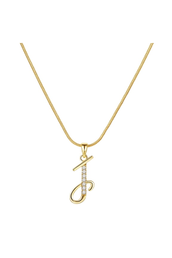 Initial Rhinestone Necklace Gold Plated Initial Necklace A Z 26 Alphabet Letter Necklace For Women Jewelry Necklace