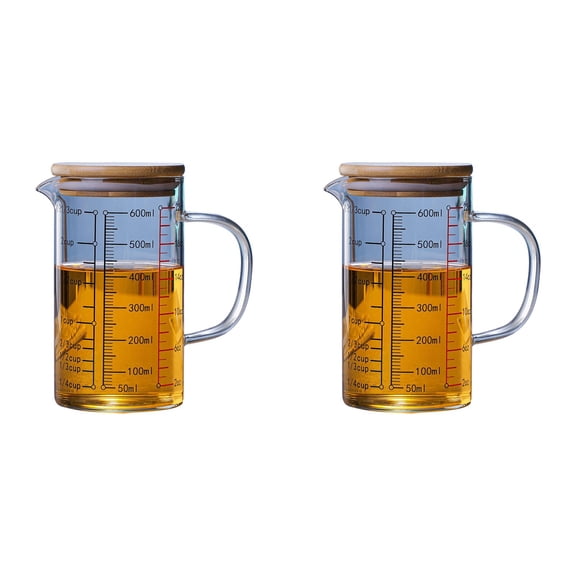Mfigree Measuring Cup with Scale High Borosilicate Glass Measuring Cup,Shaped Spout-Made of High Borosilicate Glass Measuring Cup for Kitchen or Restaurant, Easy to Read