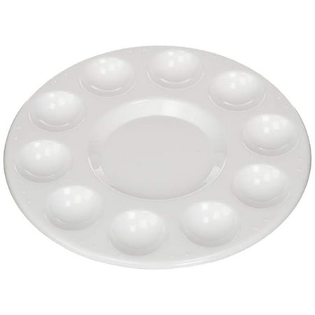 Mfigree Professional Plastic Paint Platte Tray White RoundPlatte, Plastic Paint Tray Palette, Paint Palettes Paint Pallets with 10 Wells for Adults & Kids, for Painting or DIY Craft Class