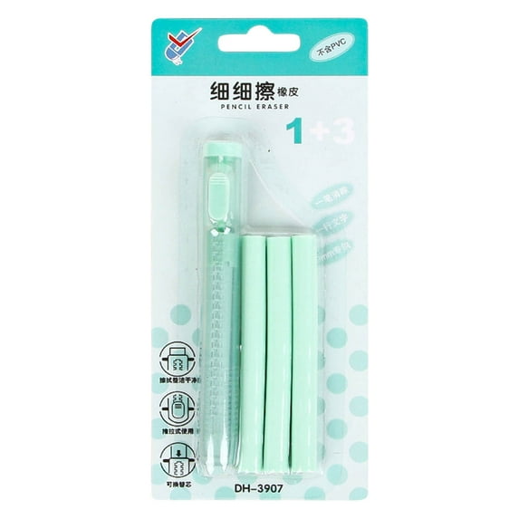 Mfigree Retractable Eraser Pen, Cute Rubber Eraser Pens with Retractable Plastic Sleeve, Art Erasers for Drawing, Large Erasers for Supplies Office