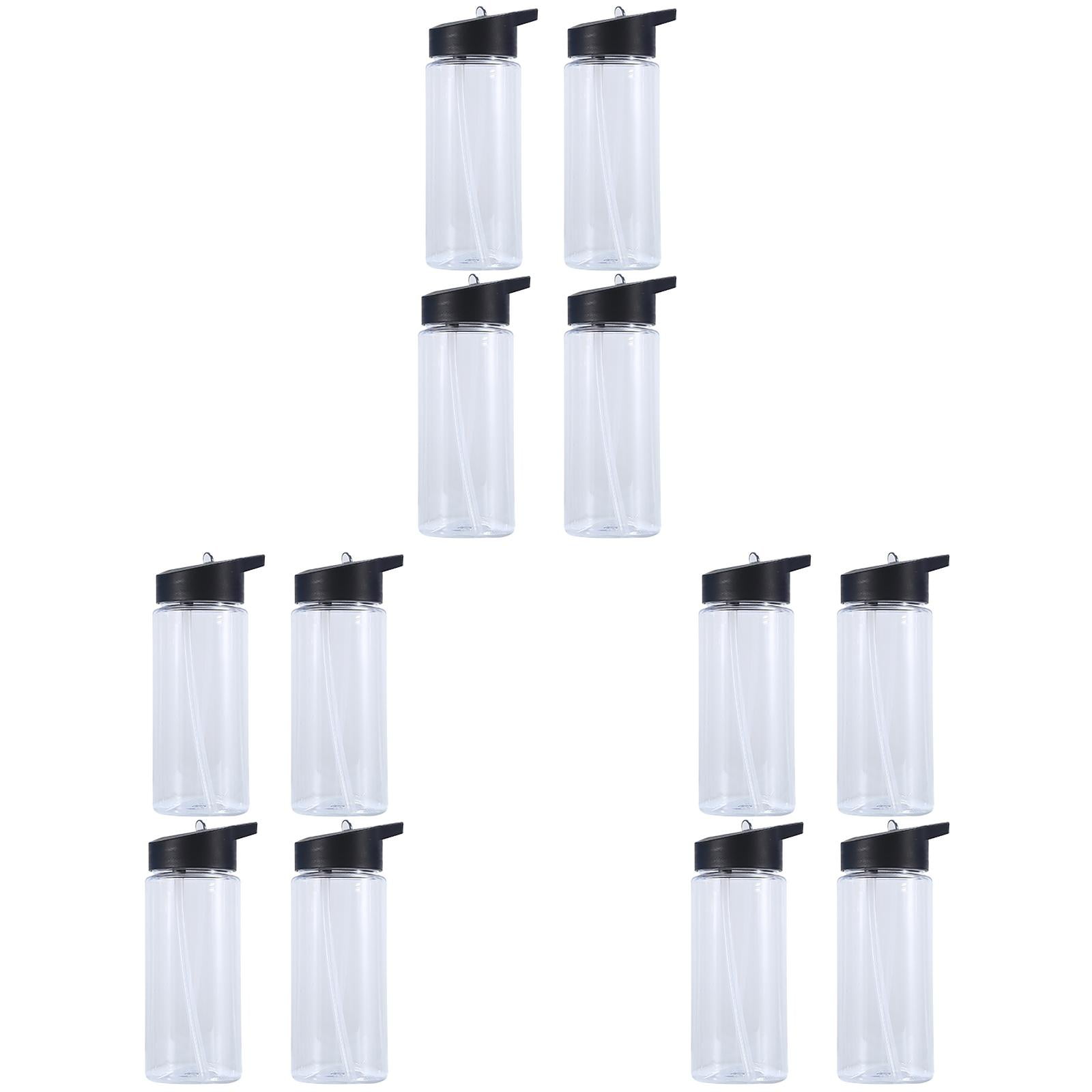 Mfigree Reusable Set Of 4 Double Wall Kids Sport Water Bottle with Sipper (Clear) , Leak Proof , Ideal for Cold Water Drinks , Sports , Travel , Outdoors Car and School , Food Grade Travel Mug