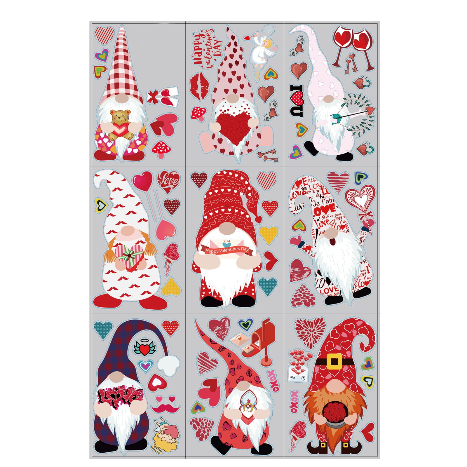 Mfigree Romantic Valentine's Day Electrostatic Stickers Dwarf Dwarf ...