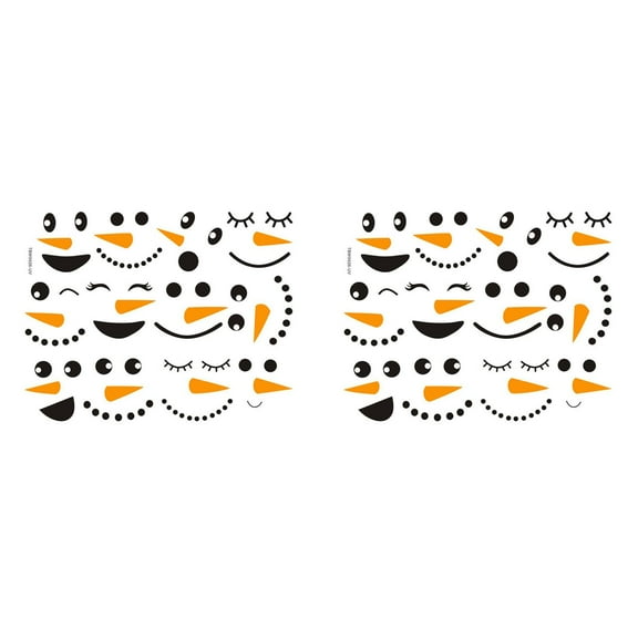 Mfigree Snowman Face Stickers Snowman Decals Christmas Wall Decals Snowman Faces Decals Refrigerator Wall Stickers , Self-adhesive PVC Refrigerator Stickers Decorative Stickers