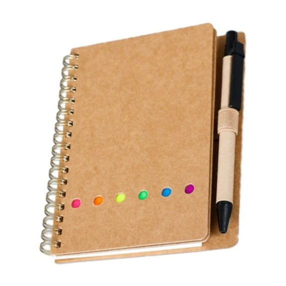 Mfigree Spiral Notebook Lined Notepad with Pen, Sticky Notes, Page Marker Colored Index Tabs , Lined Leather Journal and Pen Set for Professional, Executive, Office