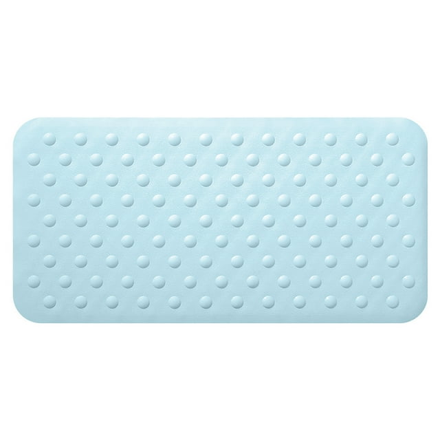 Mfigree Square Shower Mat Extra Large Non Slip Mat for Elderly & Kids Bathroom Drain Holes Strong Suction Cups , Bathtub Mat for Elderly Kids Bathroom
