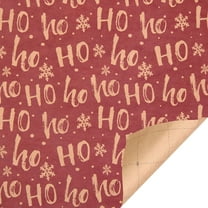 Mfigree Vintage Recyclable Christmas Wrapping Paper Rolls, Brown Kraft Wrapping Paper with Red and Green Pattern, Holiday Gift Wrapping Paper Christmas Rolls