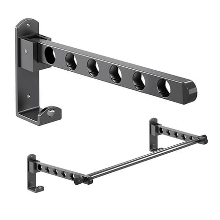 Mfigree Wall Mounted Clothes Drying Rack, Wall Clothes Hanger Foldable, Laundry Hanger Hook for Bathroom, Wall Clothes Rack Indoor, Perfect for Small Spaces ﻿