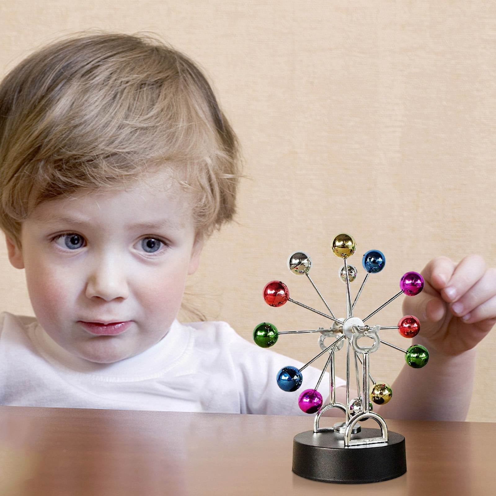 Mfyjkho perpetual motion desk toy revolving balls physics science toy