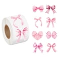 thumbnail image 1 of Mgaxud 500PCS Bow Closure Tape Stickers - Self-Adhesive Decorative Stickers for Scrapbooking, Gift Wrapping, and Craft Projects - 8 Unique Patterns, Easy to Use, 1 of 6
