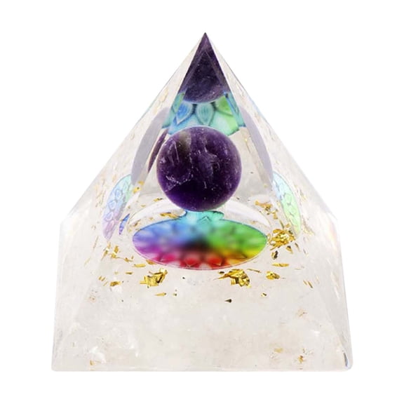 Mgaxud Crystal Orgone Pyramids Energy Tower Natural Stone Resin Ornament for Home Decor Meditation Yoga Gifts