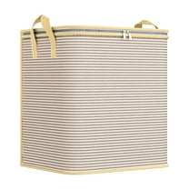 Mgaxud Extra Large Storage Tote Bag - Reinforced Handles & Thickened Double Zipper - Space Saving for Travel, Moving, & Storage - Coffee Color