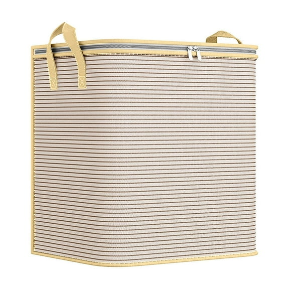 Mgaxud Extra Large Storage Tote Bag - Reinforced Handles & Thickened Double Zipper - Space Saving for Travel, Moving, & Storage - Coffee Color