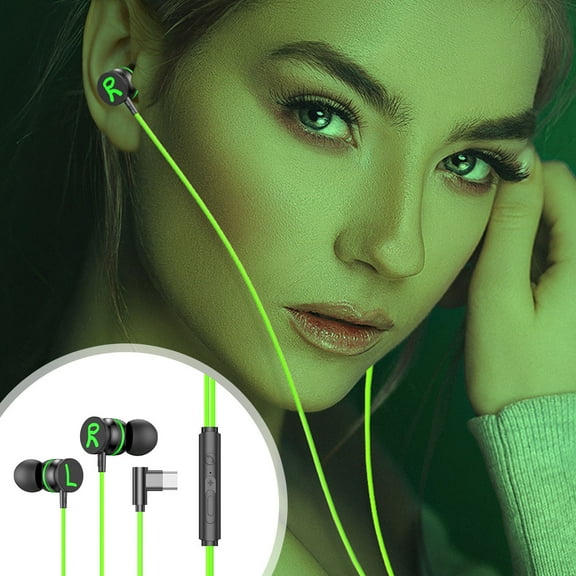 Mgaxud Green Earbuds Headphones with Microphone - Noise Isolating Wired Earbuds and Powerful Heavy Bass Stereo for Crystal-Clear Music Experience