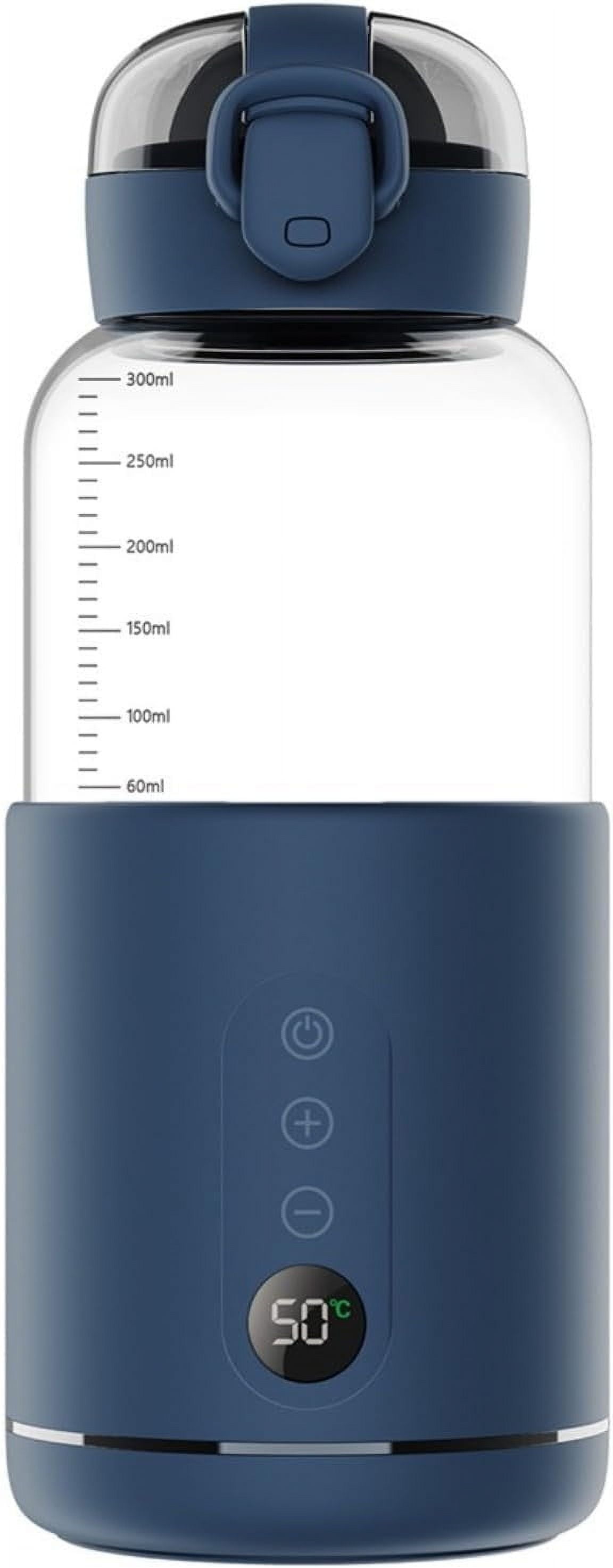 USB Rechargeable Portable Bottle Warmer - 6 Temperature Settings, Digital Display, Fits Most Baby Bottles