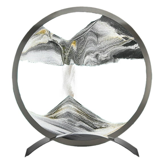 Mgaxud Round Glass Moving Sand Art Picture Frame with Liquid Motion Display - Perfect for Home and Office Decoration