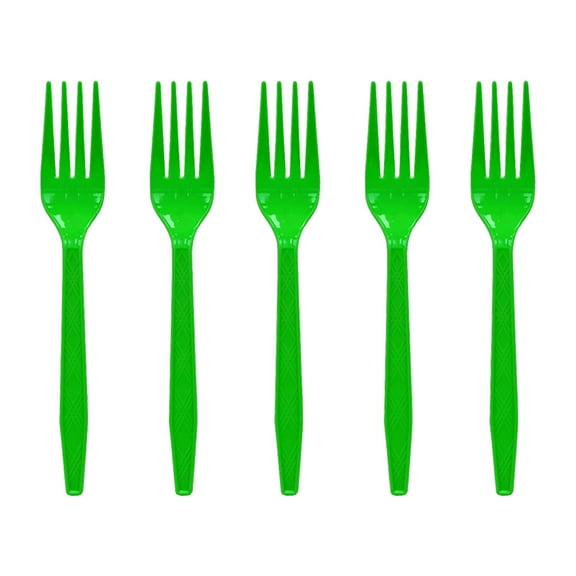 Mgaxud St. Patrick's Day Disposable Forks - 10-Pack Shamrock Plastic Cutlery, Eco-Friendly Green Utensils for Irish-Themed Parties