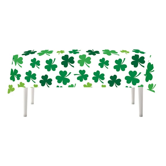 Mgaxud St. Patrick's Day Disposable Tablecloth - 54x108 Inch Shamrock Decor, Waterproof Eco-Friendly Irish-Themed Linens for Parties