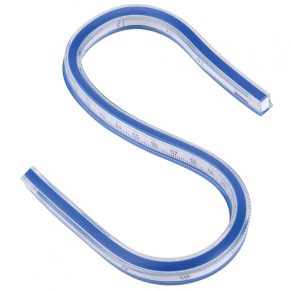 Mgaxyff 1 pcs Flexible Plastic Curve Rule Ruler Drafting Drawing Measure Tool Craft Supplies, Plastic Curve Rule, Curve Ruler