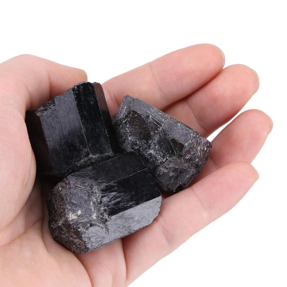 Mgaxyff 1 pcs Natural Black Quartz Crystal Tourmaline Rough Rock Mineral Healing Stone, Crystal stone, Home decoration
