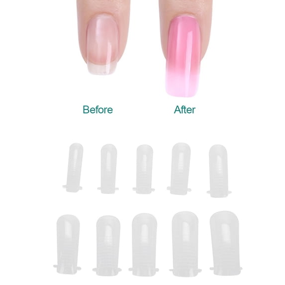 Mgaxyff 100pcs Clear Nail Form Full Cover Quick Building Gel Mold Tips Nail Extension Manicure Tool, Mold Tips, Nail Extension