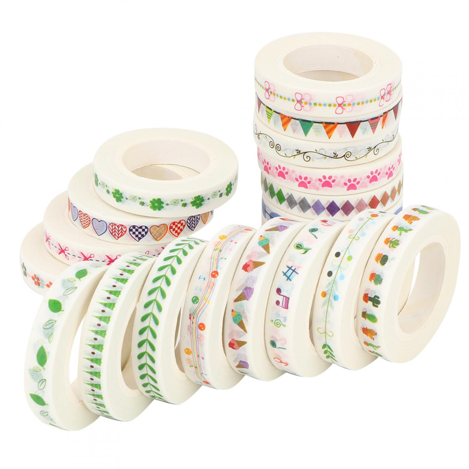 Mgaxyff 19Rolls/Set Washi Tape Colorful Decorative Masking Tape for DIY Journal Planeer Arts
