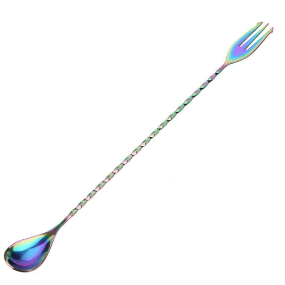 Mgaxyff 1Pc Stainless Steel Cocktail Spoon Beverage Coffee Mixing Layering Tool with Long Handle, Saloon Spoon, Cocktail Mixing Spoon
