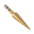 thumbnail image 1 of Mgaxyff 1pc High Speed Steel Titanium Coated Step Drill Bit Hole Cutter Hex Shank Power Tools 3-13mm, Hole Drill Bit,Step Drill Bit, 1 of 8