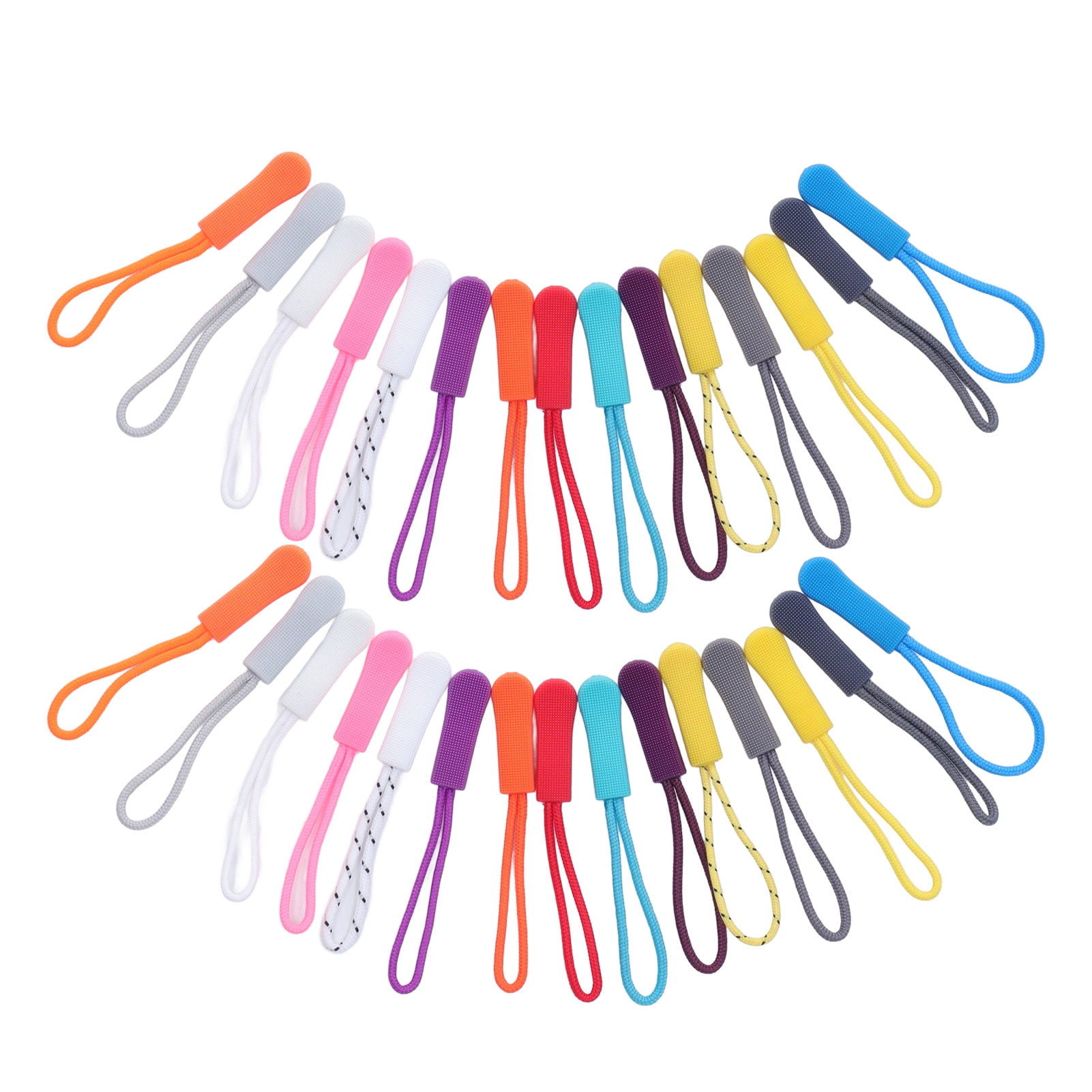 Mgaxyff 30Pcs Zipper Pulls Nylon Fadeless Lightweight Wide Application Backpack Zipper Pulls For