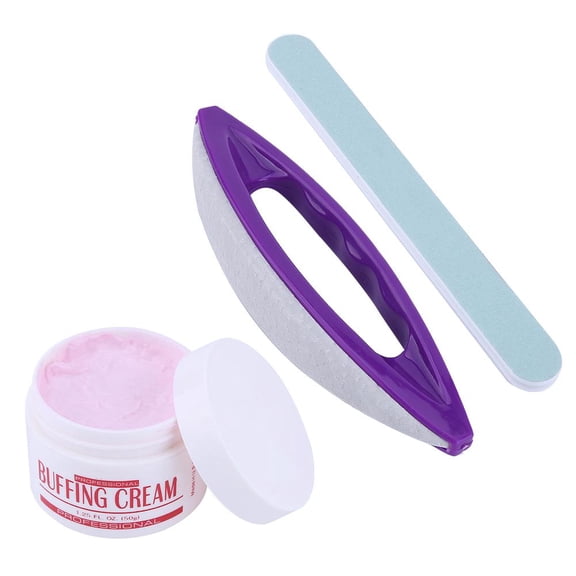 Mgaxyff 3Pcs/Set Nail Art Buffing Cream + Nail Brush Buffer Varnish Polish + Polishing Strip Nail Art S, Manicure Tool Set, Manicure Pedicure Tools