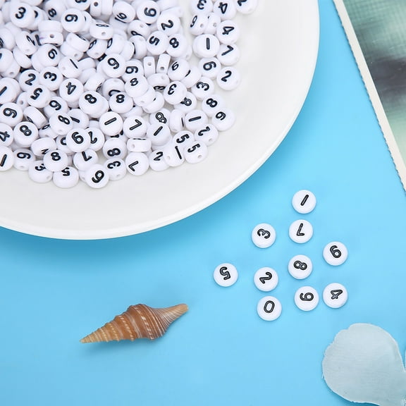 Mgaxyff 500PCs Acrylic Beads Handmade Bead Jewelry Accessories Number 0-9 For Craft Collection,Jewelry Accessories