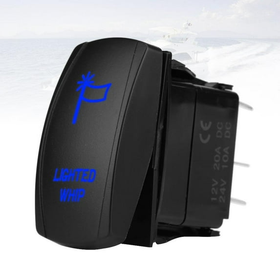 Mgaxyff 5Pin Laser Lighted Whip Rocker Switch On-Off LED Light 12V-20A 24V-10A ,Whip Rocker Switch, Whip Rocker Switch