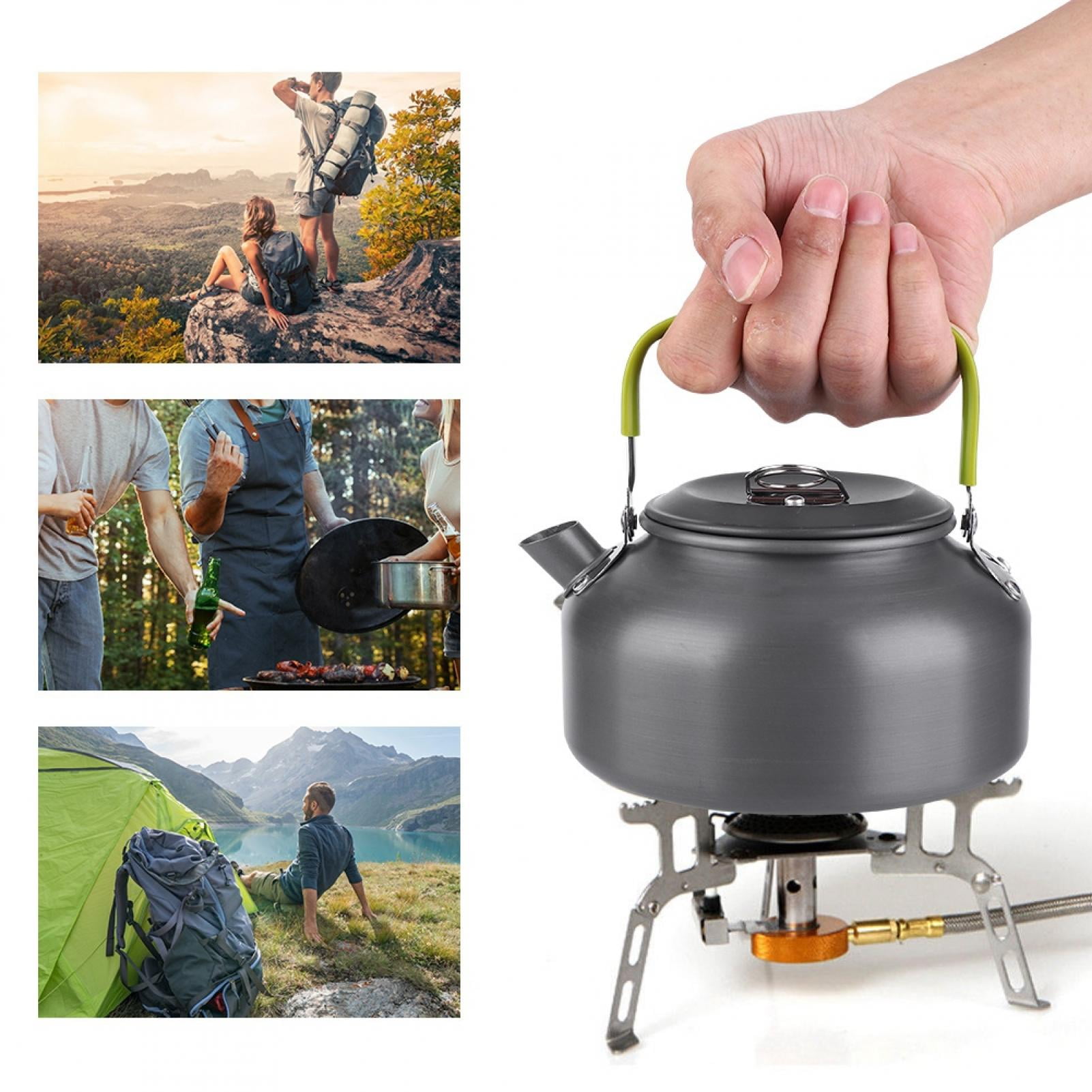 Mgaxyff 800ML Outdoor Portable Coffee Pot Water Kettle Hiking Picnic