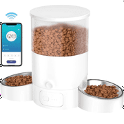 Eotvia Automatic Cat Feeder, Wifi Smart Food Dispenser with APP Control for Remote Feeding, Dual Power Supply, Timed Pet Feeder Programmable 1-10 Meals, 3L, White