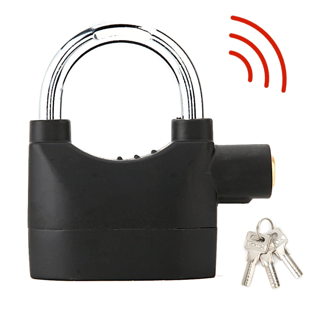 Mgaxyff Black Anti-theft Security Padlock Waterproof Siren Alarm Lock for Motorcycle  Door Window