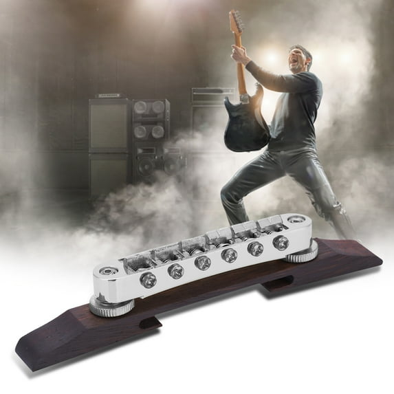 Mgaxyff Bridge,Rosewood Base Bridge for SG LP Type Jazz Guitar Musical Instrument Accessory,Musical Instrument Accessory