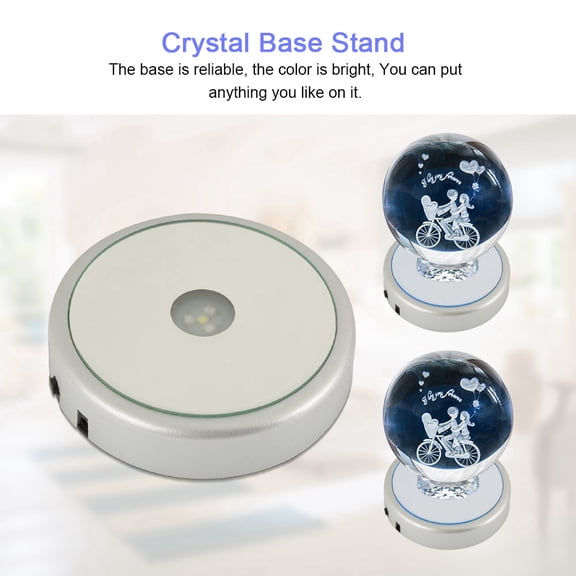 Mgaxyff Colorful LED Light Crystal Display Stand Base, Laser Stand Base, Crystal Display Stand Base