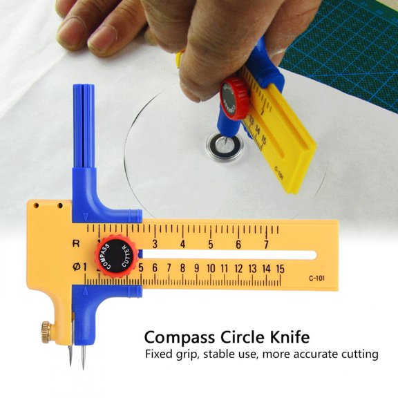 Mgaxyff Compass Circle Cutter Tool,Adjustable Compass Circle Cutter Round Draw Picture Cutting Knife Tool