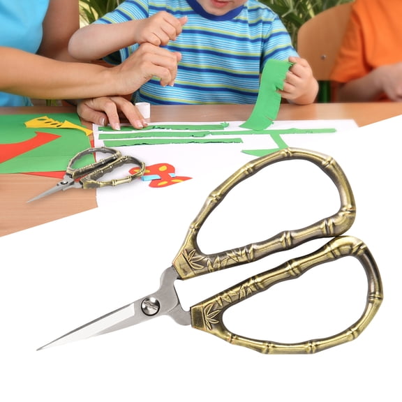 Mgaxyff Craft Scissors Retro Bamboo Pattern Embroidery Sewing Shears Stainless Steel Art Household DIY,Embroidery Shears