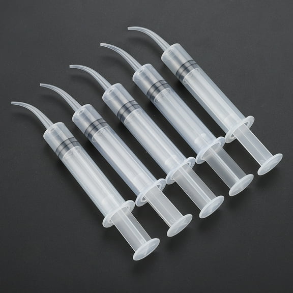 Mgaxyff Dental Syringe,10Pcs Disposable Dental Irrigation Syringe Curved Tip Utility Hobby Tools 12CC, Disposable Dental Irrigation
