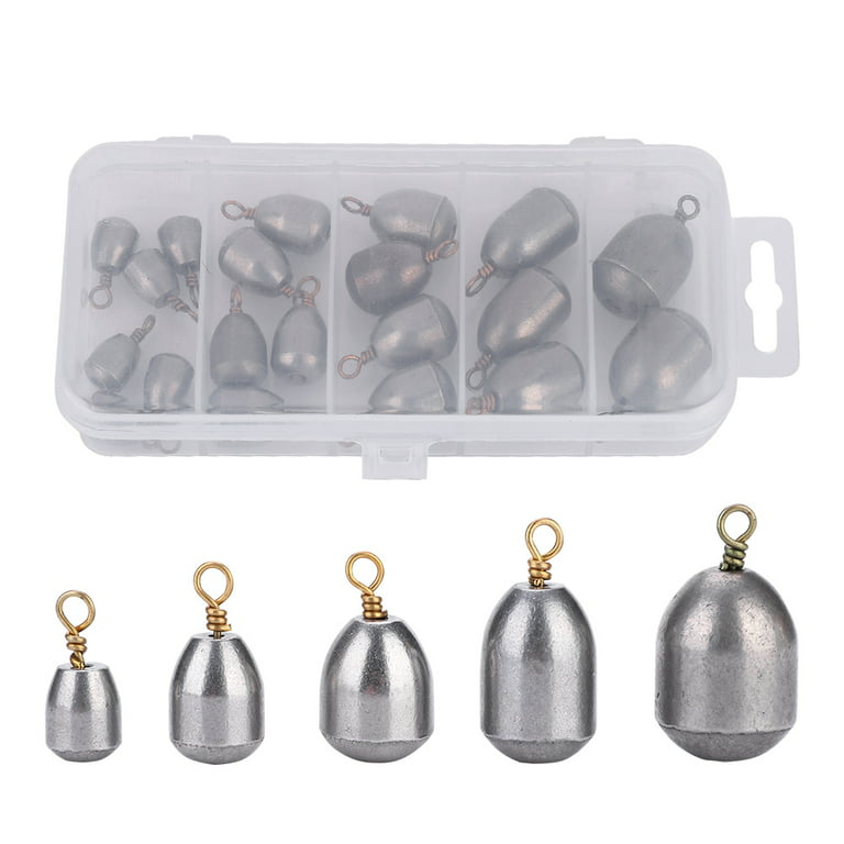 Mgaxyff Fishing Iron Weights,20pcs Outdoor Fishing Sinkers Weight Set  Angler Tackle Accessory, Fishing Accessory