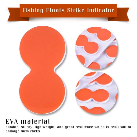 Mgaxyff Fly Fishing Stick-on Strike Indicator Pinch On Float - 24Pcs Per Bag Orange JA