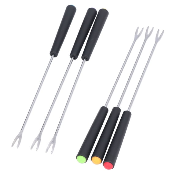 Mgaxyff Fondue Forks Set, Stainless Steel Fondue Forks Easy To Hold Different Colors for Chocolate for Cake for Cheese Fondue
