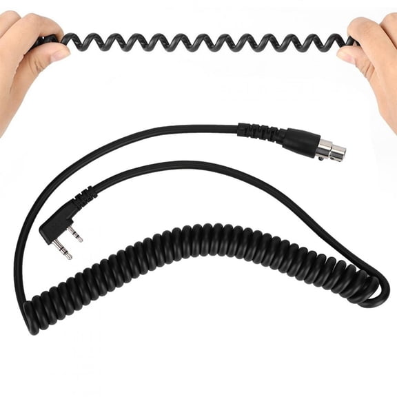Mgaxyff Headset Audio Cable,2-Pin to 5-Pin Coil Cord Cable for /HYT//Relm Two Way Radios and Headsets
