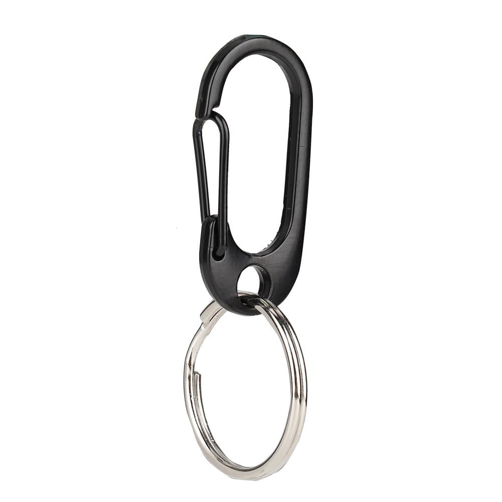 Men & Women Gun Metal Black Keychain Carabiner Clip Bag Belt Ring Key Fob  Holder