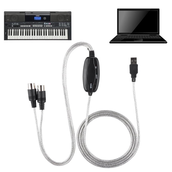 Mgaxyff MIDI to USB Cable Converter MIDI Interface Adapter Cord Keyboard Music Editing Line