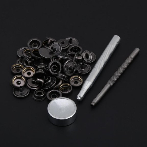 Mgaxyff Metal Press Stud Snap Button Fastener With Tools for Leather Clothes Jacket Repair, Snap Button,Metal Press Stud