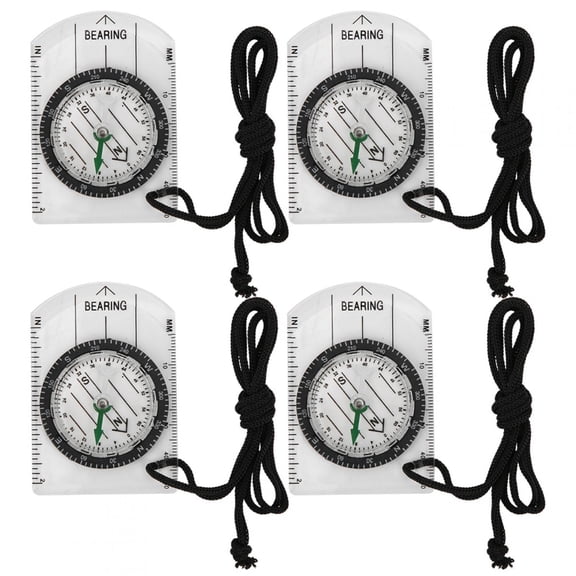 Mgaxyff Outdoor Equipment Accessory,4pcs Professional Compass Map Scale Compass Outdoor Equipment Accessory,Compass