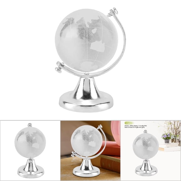 Mgaxyff Round Earth Globe World Map Crystal Glass Ball Sphere Home Office Decor