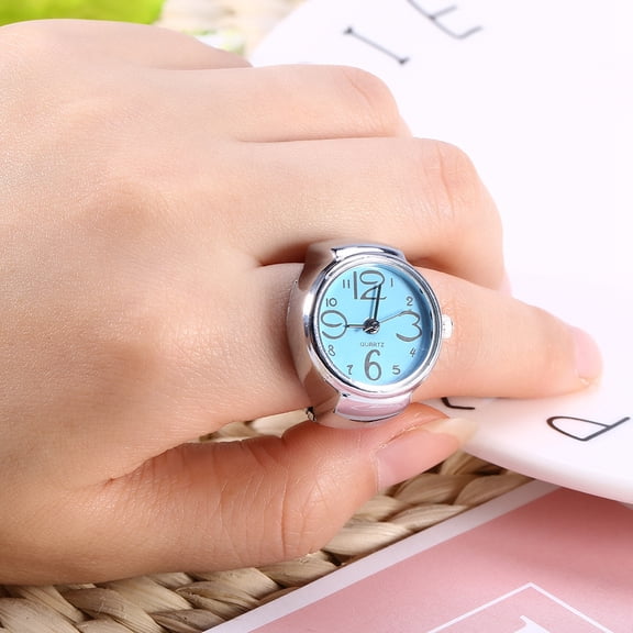 Mgaxyff Round RingWatch,8Colors Fashionable Women Men Quartz Analog Round Finger Ring Love Watch , Quartz Ring Watch
