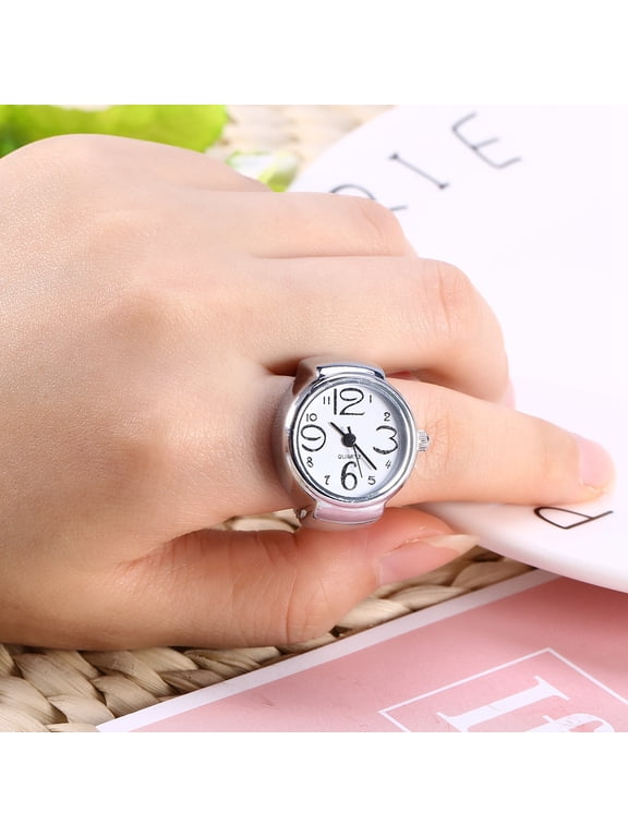 Round RingWatch,8Colors Fashionable Women Men Quartz Analog Round Finger Ring Love Watch , Quartz Ring Watch